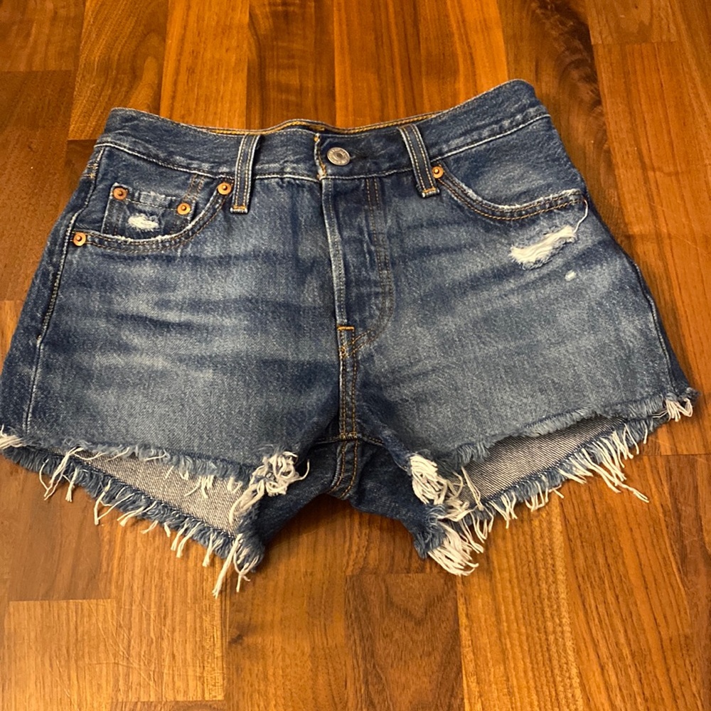 Levi distressed 501 shorts